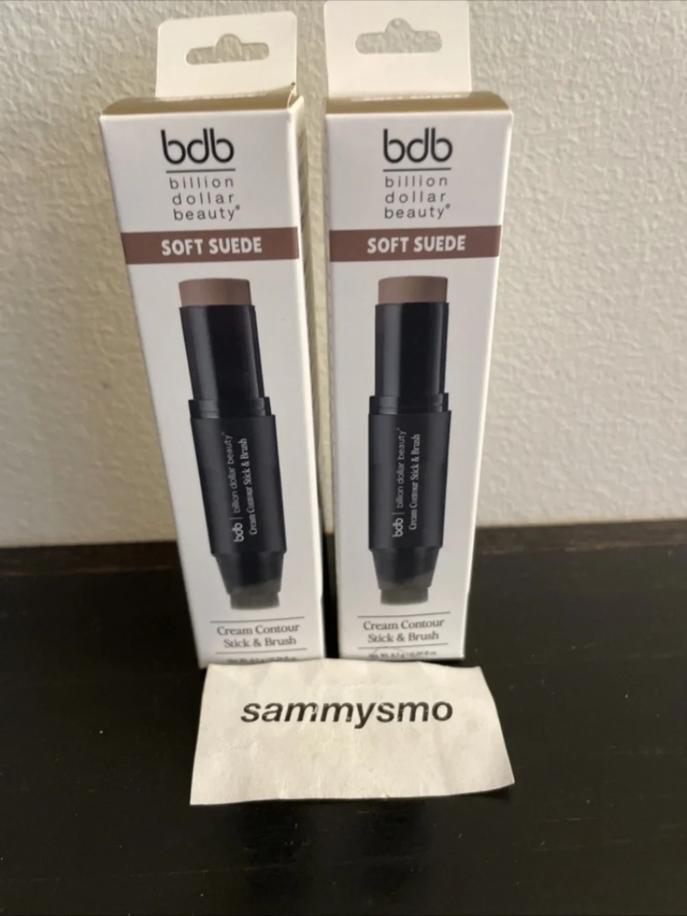 BDB Billion Dollar Beauty Cream Contour Stick & Brush, SOFT SUEDE x2